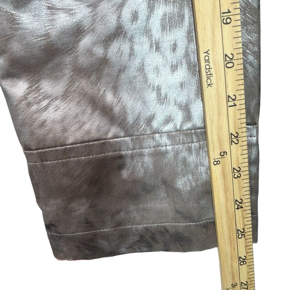 Via Spiga Coat Womens Sz L Silver Cheetah Leopard Animal Print Raincoat Trench - Picture 4 of 16